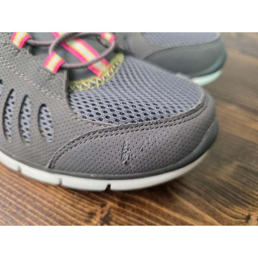 Skechers Flex Women's Sneakers Size 10 Gray Pink White Slip On Running Shoes - Picture 2 of 15